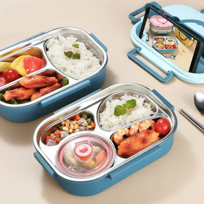 Boîte à lunch isotherme en acier inoxydable pour maintenir les aliments au chaud ou au frais avec compartiments anti-fuites