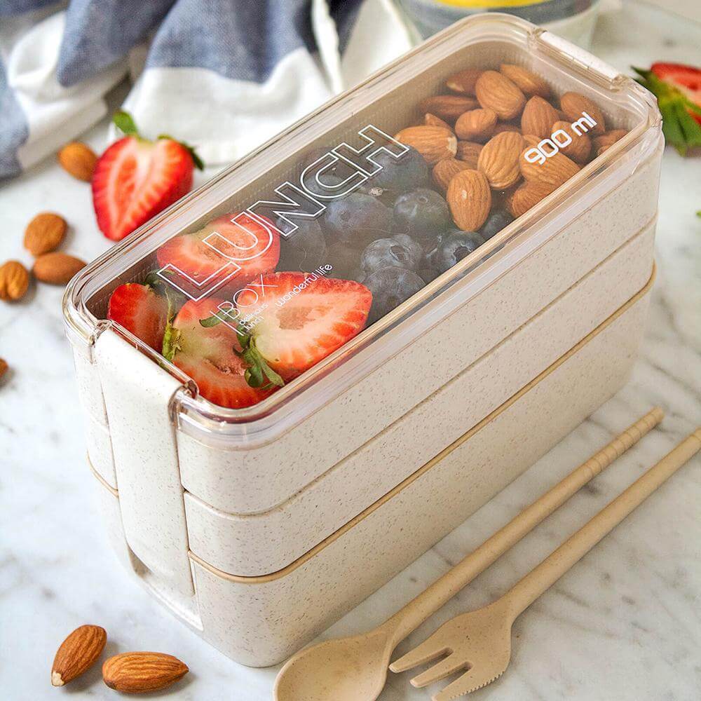 Boîte à repas bento à 3 niveaux
