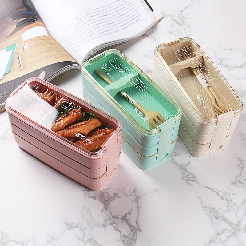 Boîte à repas bento à 3 niveaux