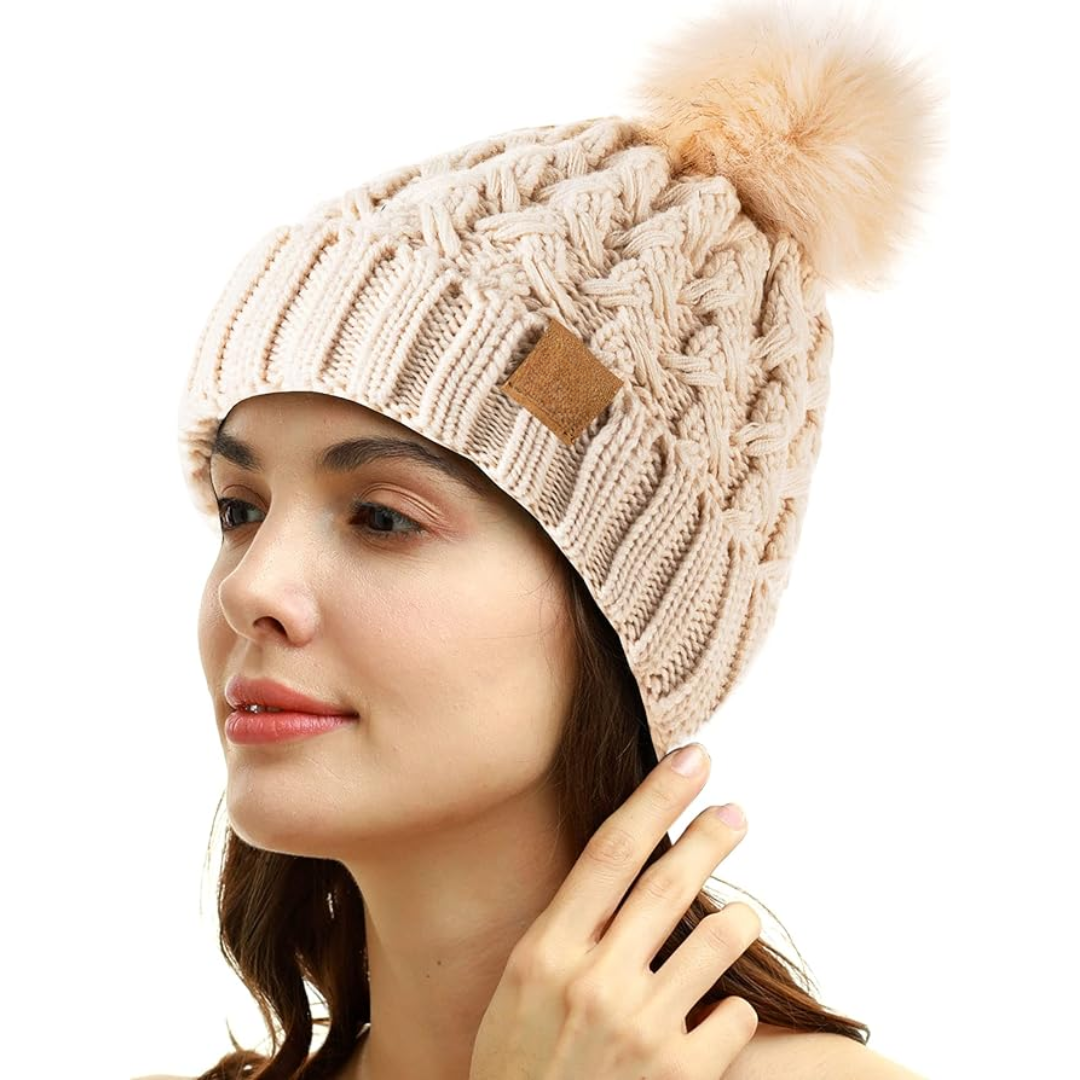 Bonnet d'hiver confortable à pompon