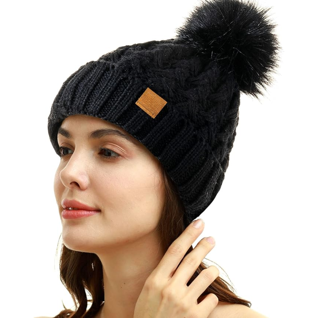 Bonnet d'hiver confortable à pompon