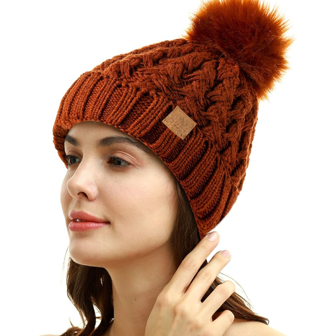 Bonnet d'hiver confortable à pompon
