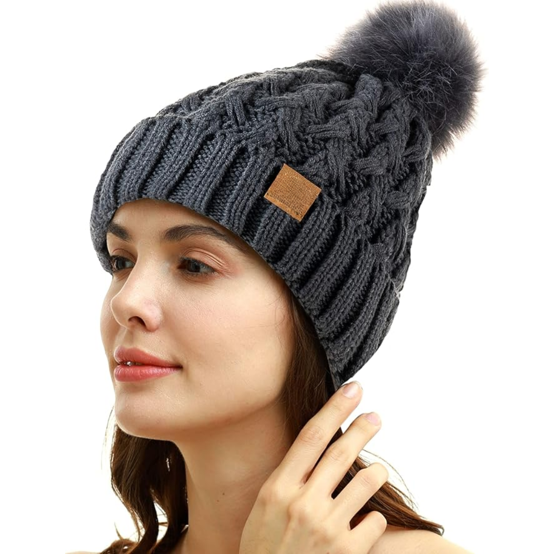Bonnet d'hiver confortable à pompon