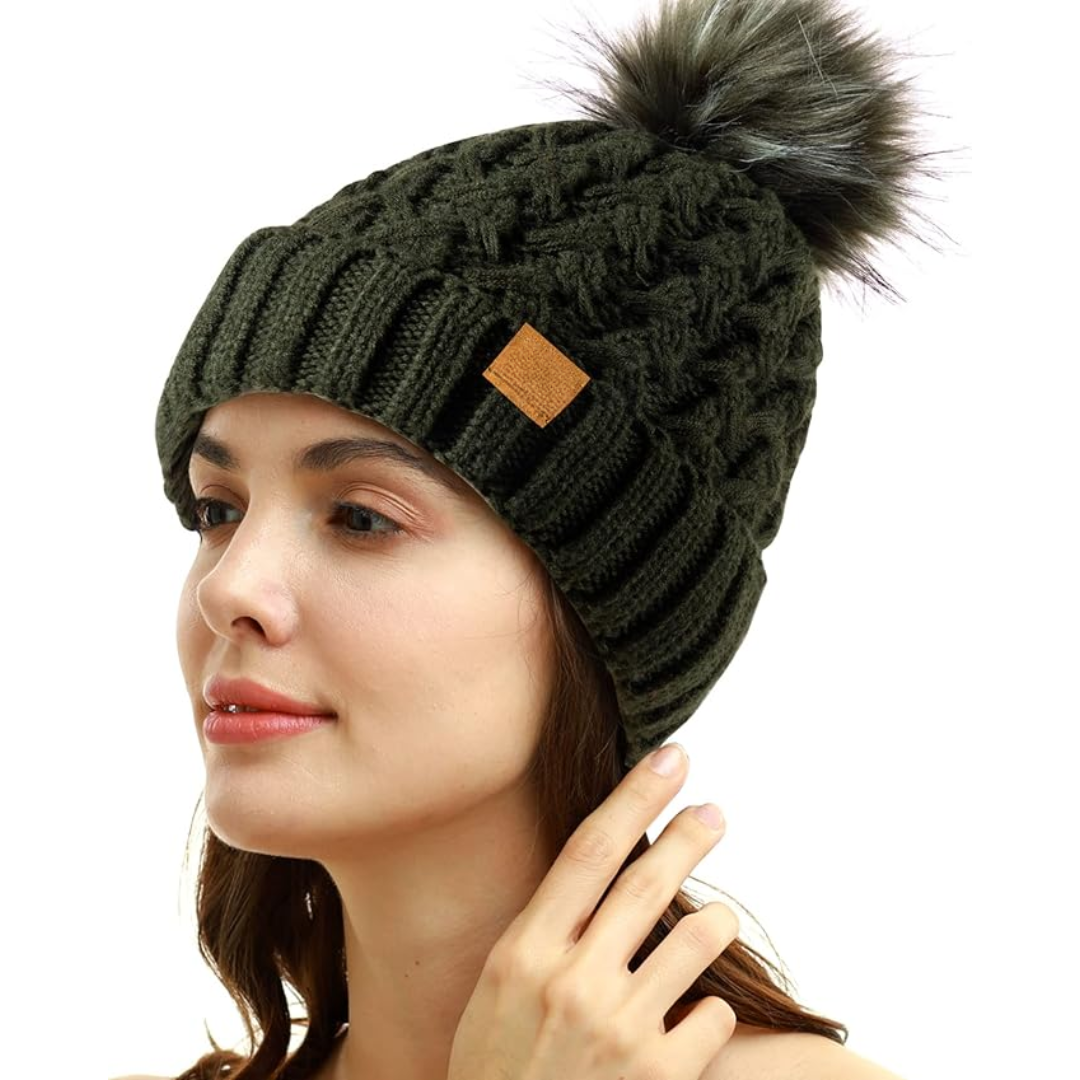 Bonnet d'hiver confortable à pompon