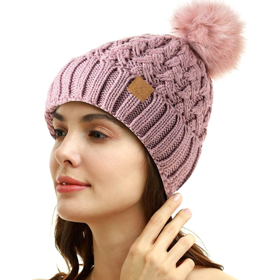 Bonnet d'hiver confortable à pompon
