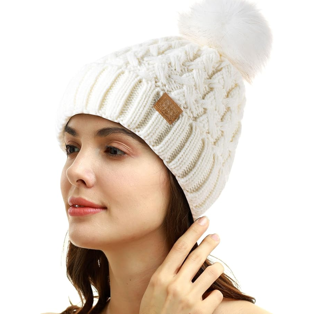 Bonnet d'hiver confortable à pompon
