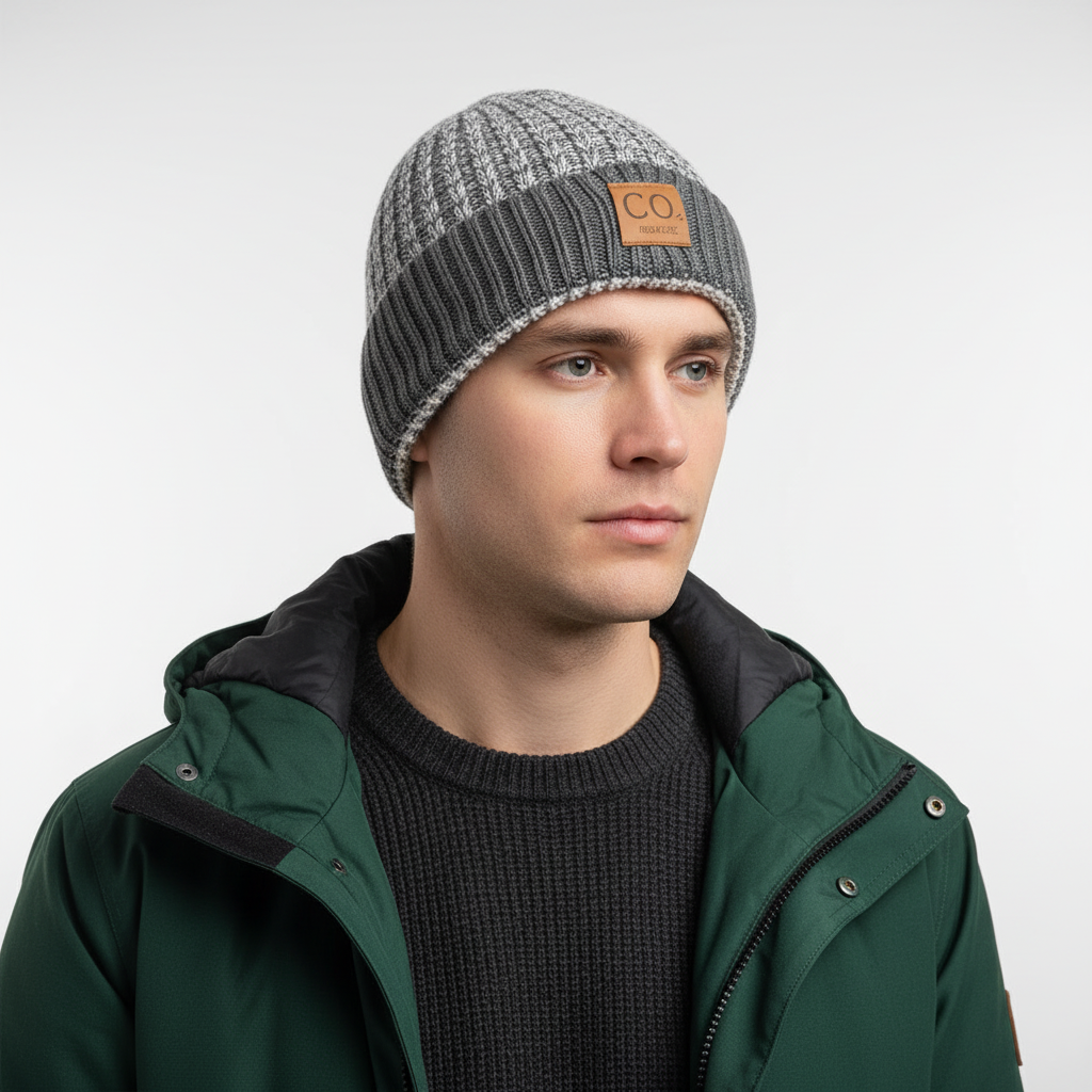 Bonnet en tricot doublé polaire