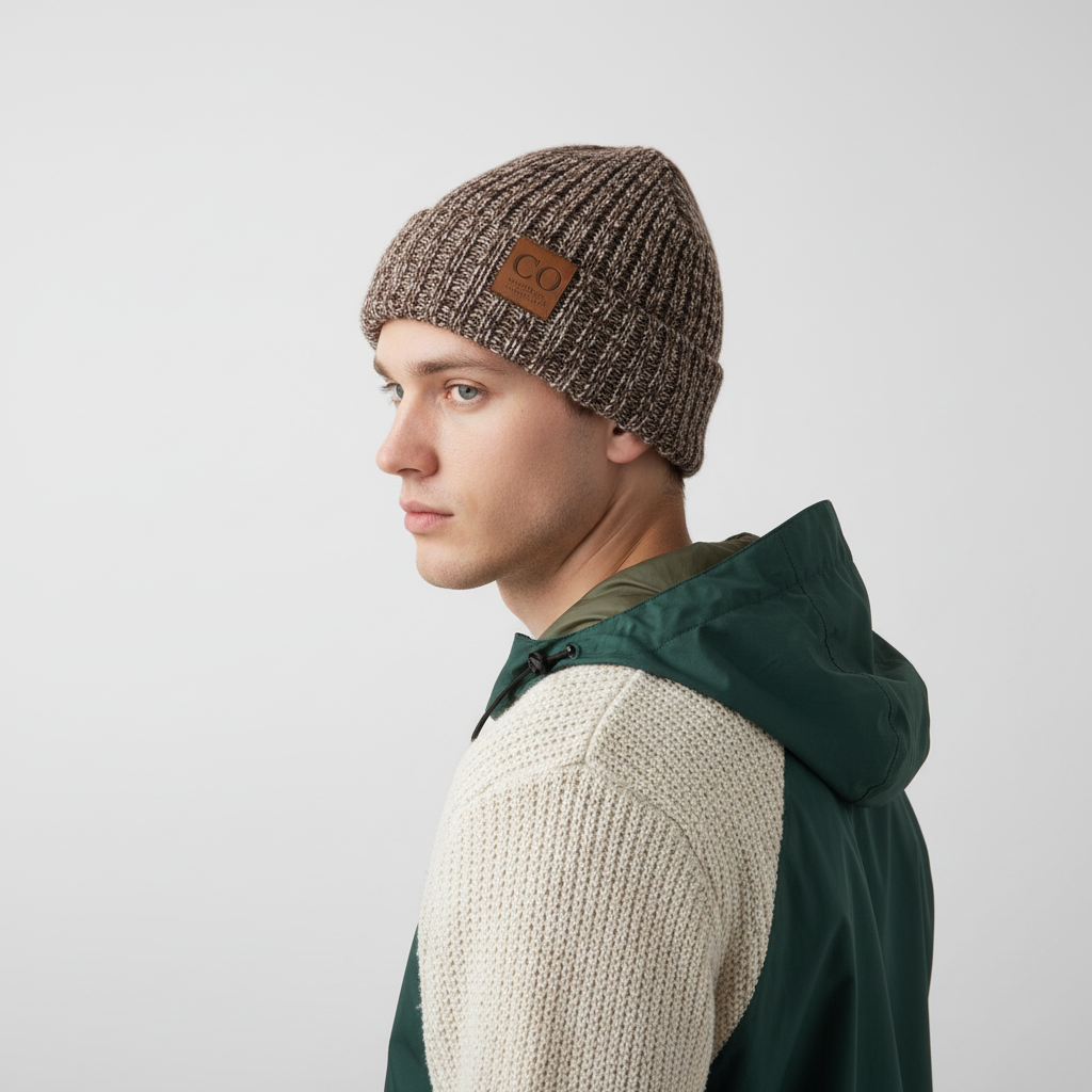 Bonnet en tricot doublé polaire
