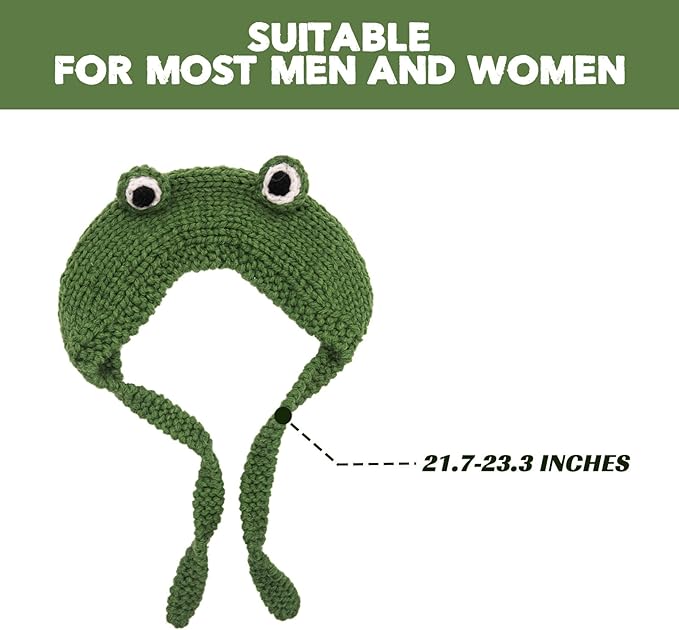 Bonnet tricoté grenouille avec protection pour les oreilles