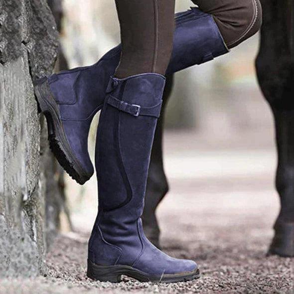 Bottes d'équitation d'hiver imperméables à tige haute avec détail de boucle pour femme