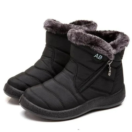 Bottes d'hiver matelassées et imperméables avec fourrure – style et confort