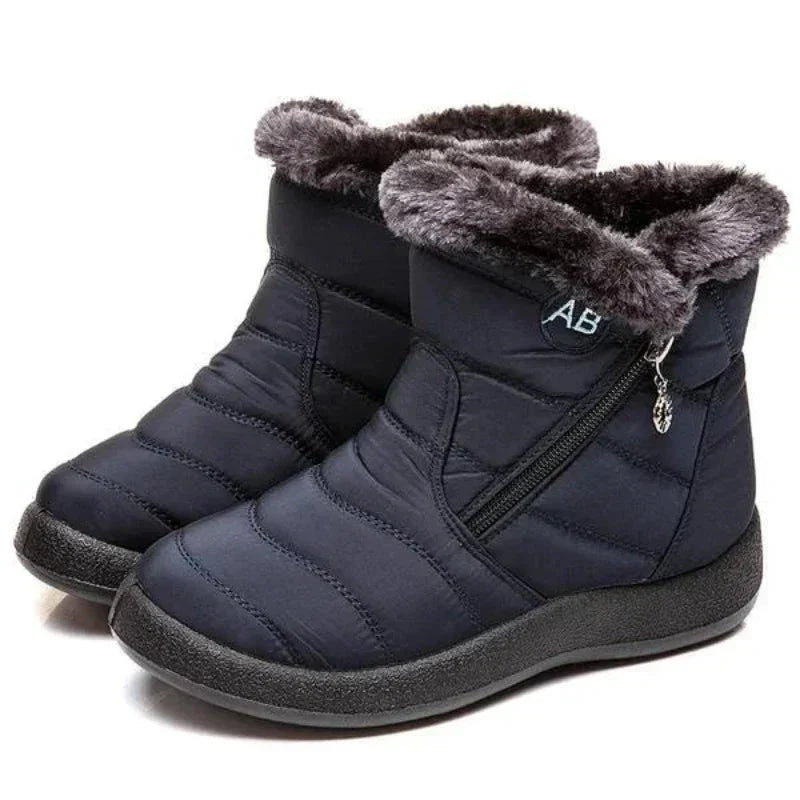 Bottes d'hiver matelassées et imperméables avec fourrure – style et confort