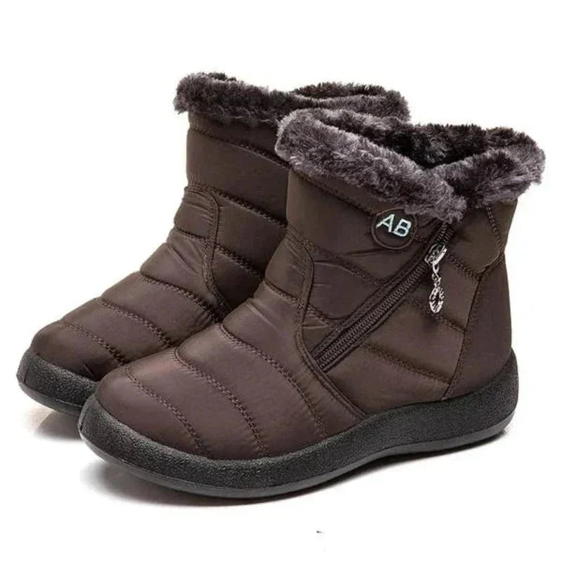 Bottes d'hiver matelassées et imperméables avec fourrure – style et confort