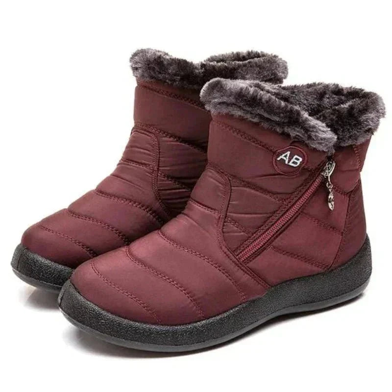 Bottes d'hiver matelassées et imperméables avec fourrure – style et confort