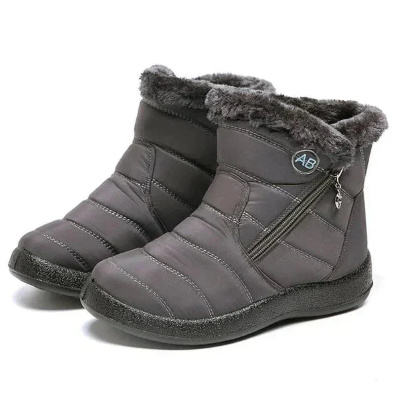 Bottes d'hiver matelassées et imperméables avec fourrure – style et confort