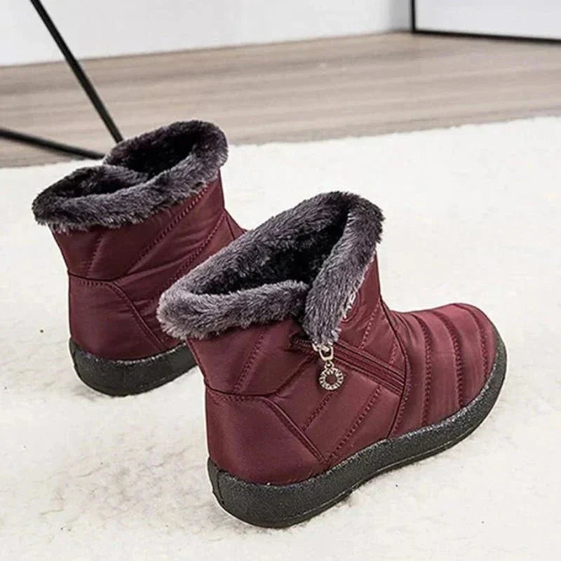 Bottes d'hiver matelassées et imperméables avec fourrure – style et confort