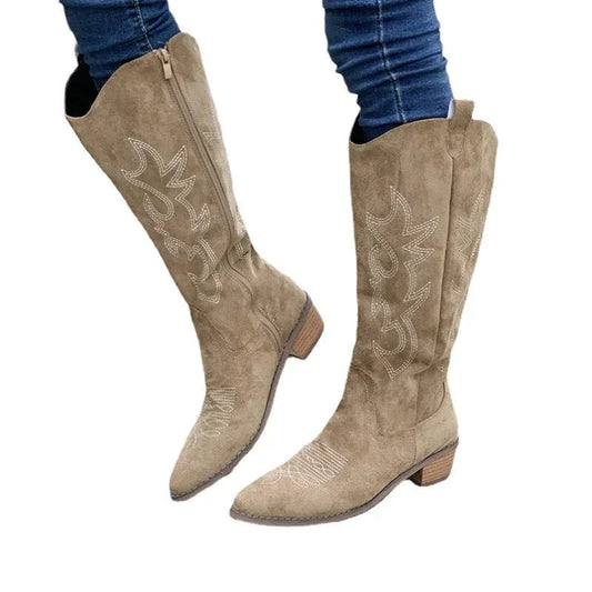 Bottes de cow-boy brodées style western pour femme