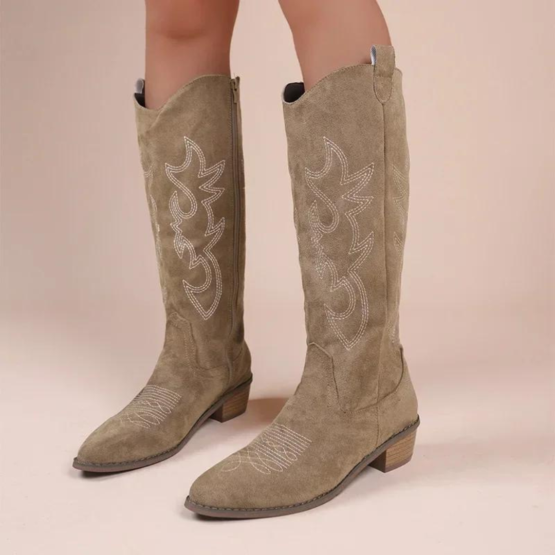 Bottes de cow-boy brodées style western pour femme