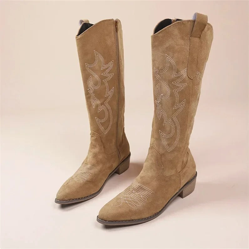 Bottes de cow-boy brodées style western pour femme