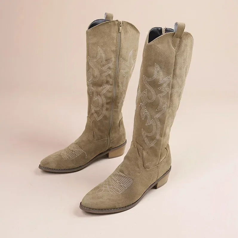 Bottes de cow-boy brodées style western pour femme