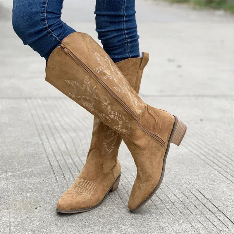 Bottes de cow-boy brodées style western pour femme