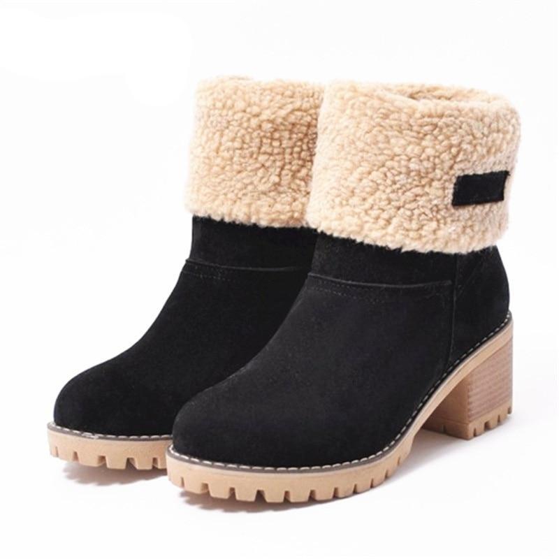 Bottes de neige d'hiver chaudes avec fourrure
