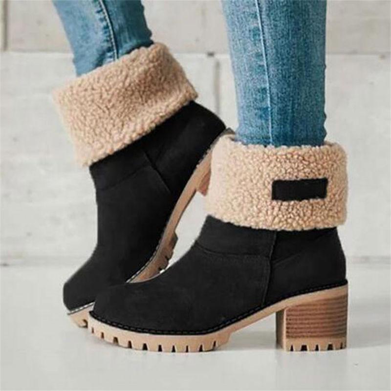 Bottes de neige d'hiver chaudes avec fourrure