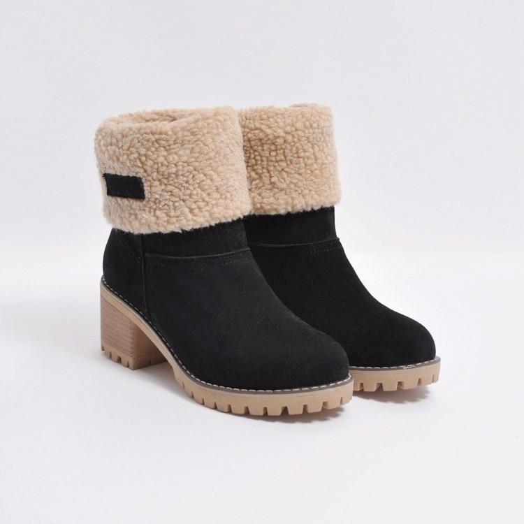 Bottes de neige d'hiver chaudes avec fourrure
