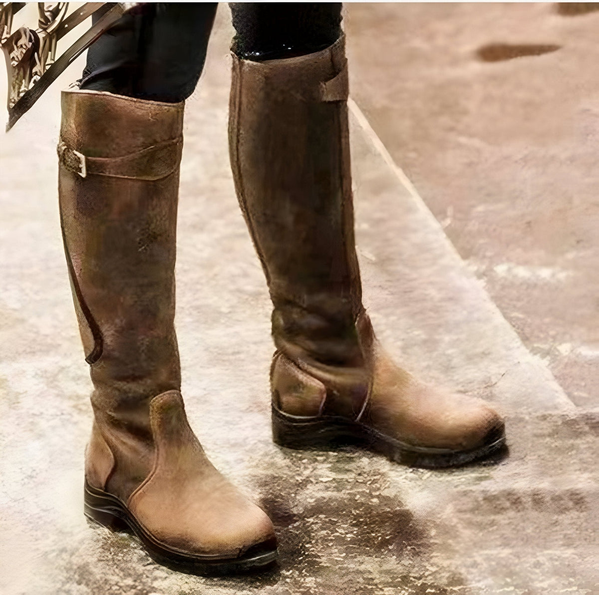Bottes hautes imperméables pour femme avec semelle antidérapante