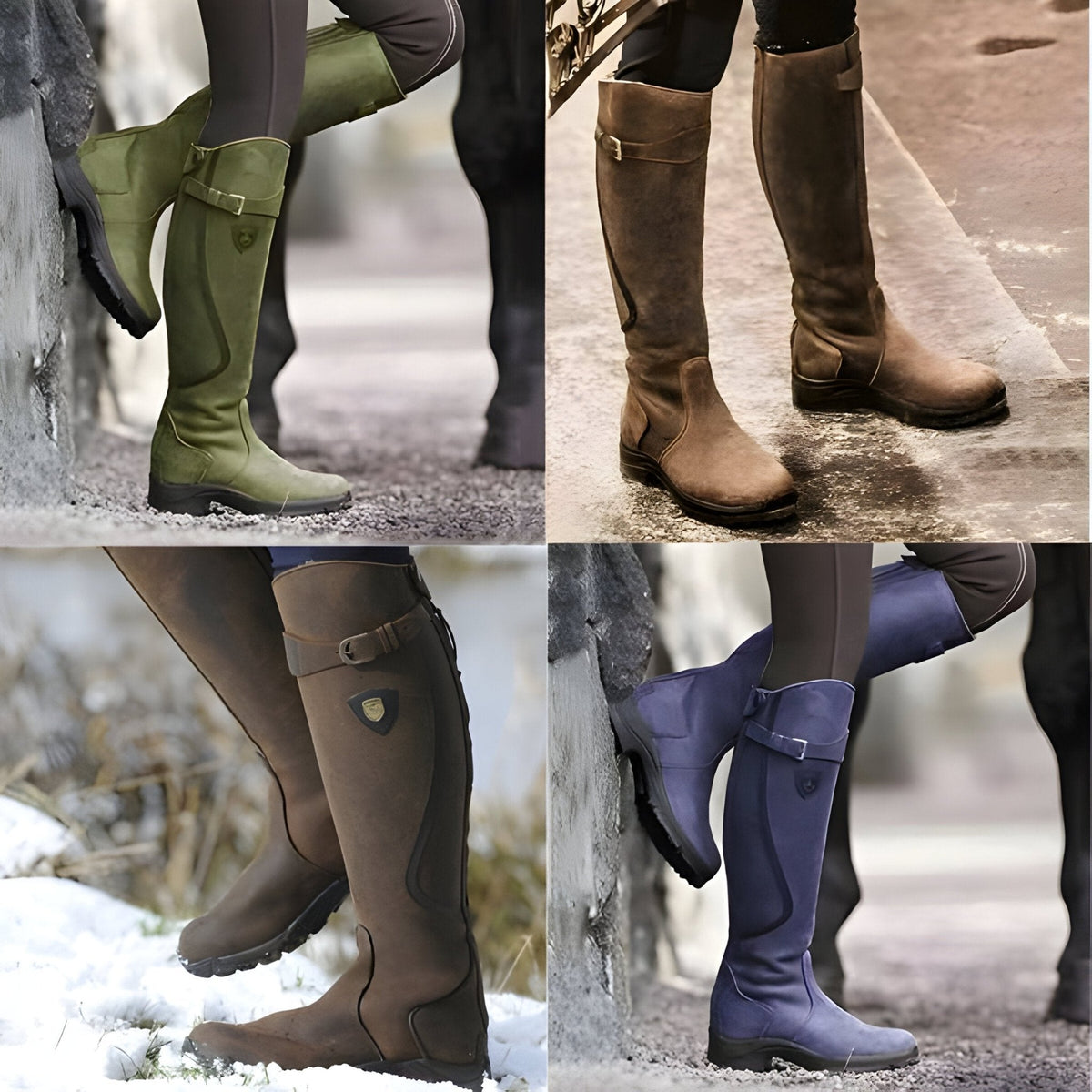 Bottes hautes imperméables pour femme avec semelle antidérapante