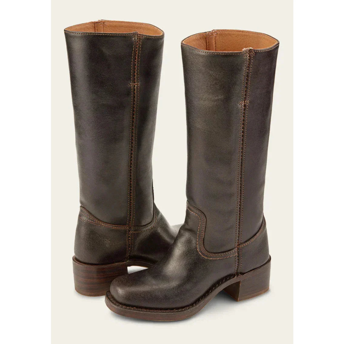 Bottes hautes pour femme à bout carré et talon bloc stable