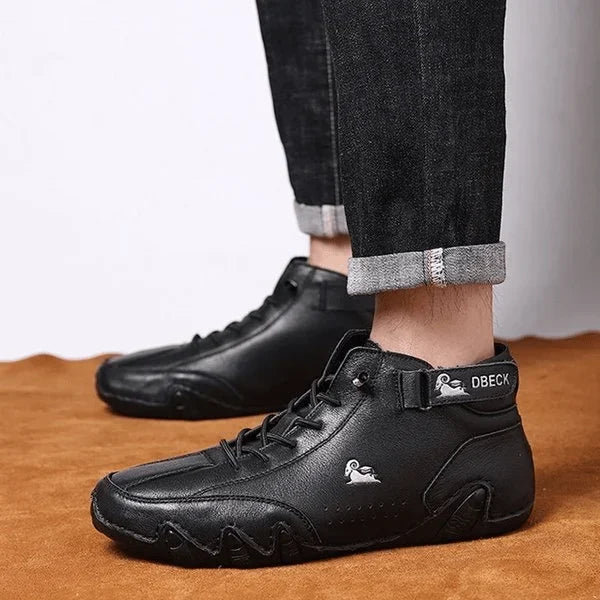 Bottes italiennes en daim faites main avec fermeture velcro