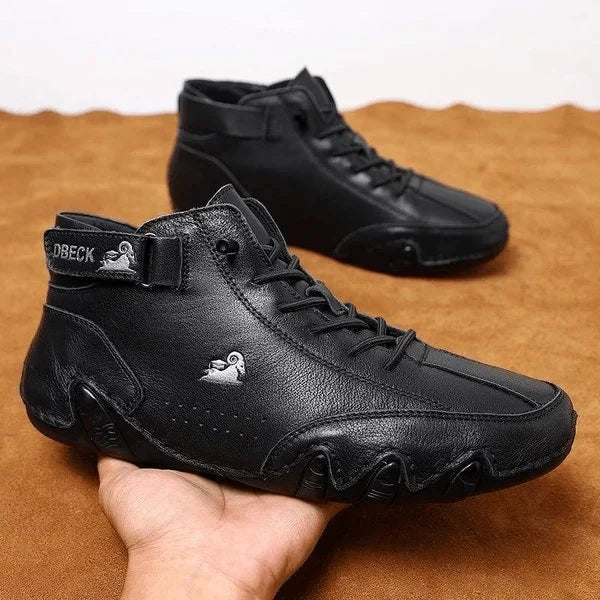 Bottes italiennes en daim faites main avec fermeture velcro