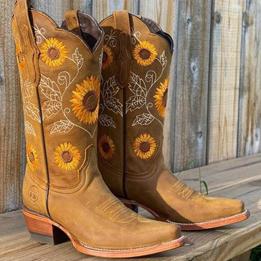 Bottes pour femme de style bohème avec motifs tendance