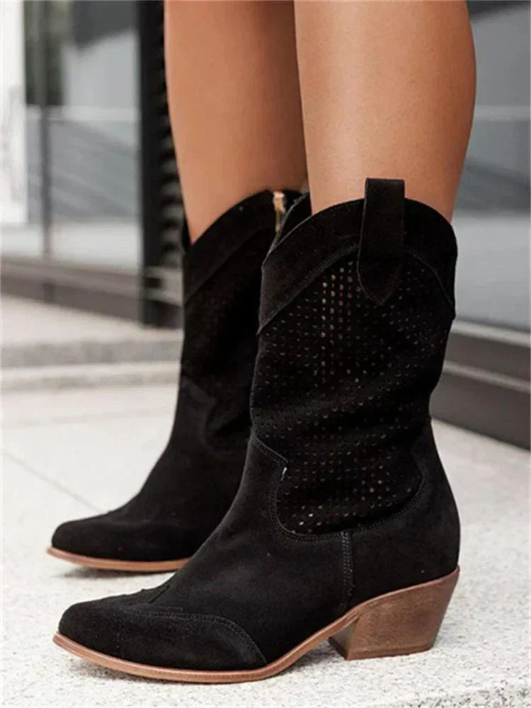 Bottes style western perforées