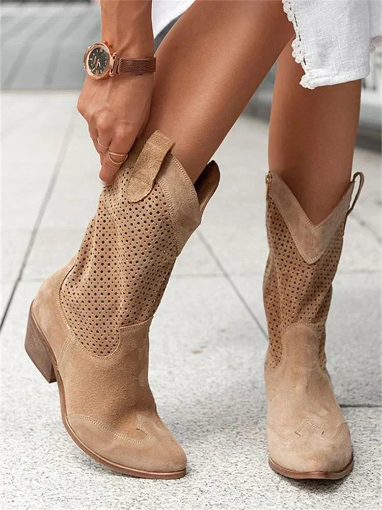 Bottes style western perforées