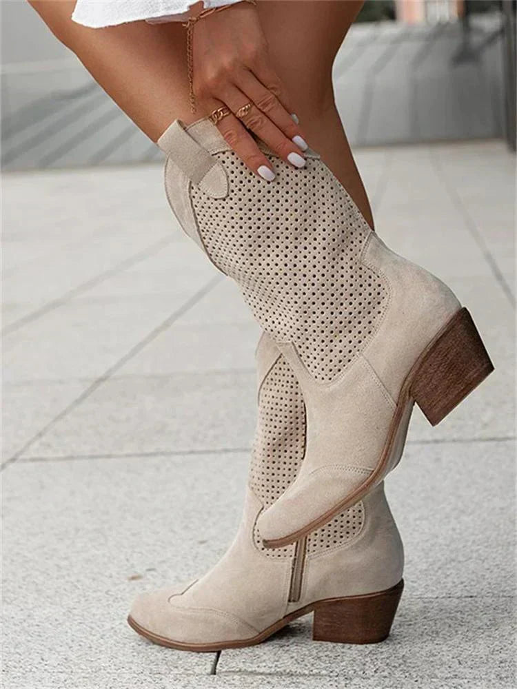 Bottes style western perforées