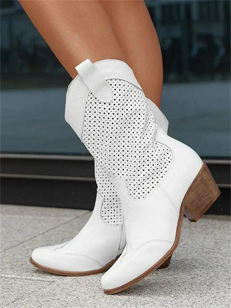 Bottes style western perforées