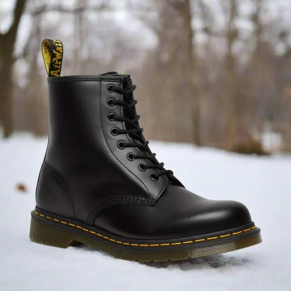 Bottines à lacets et semelle crantée