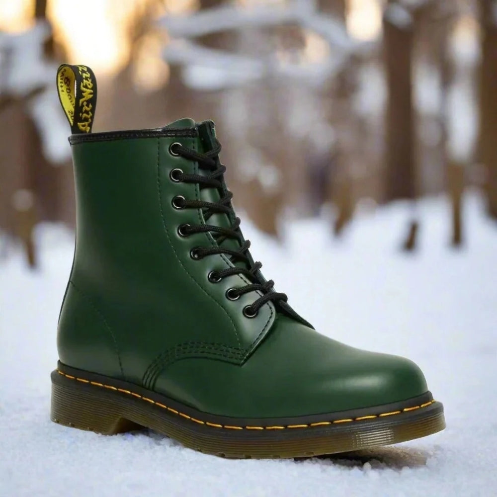 Bottines à lacets et semelle crantée