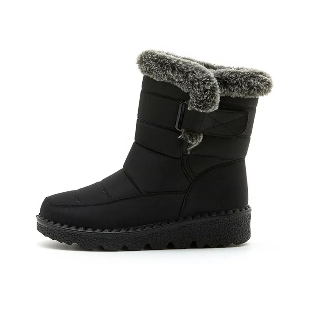 Bottines chaudes pour femme avec doublure en fausse fourrure
