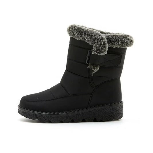 Bottines chaudes pour femme avec doublure en fausse fourrure