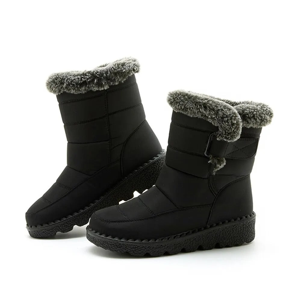 Bottines chaudes pour femme avec doublure en fausse fourrure