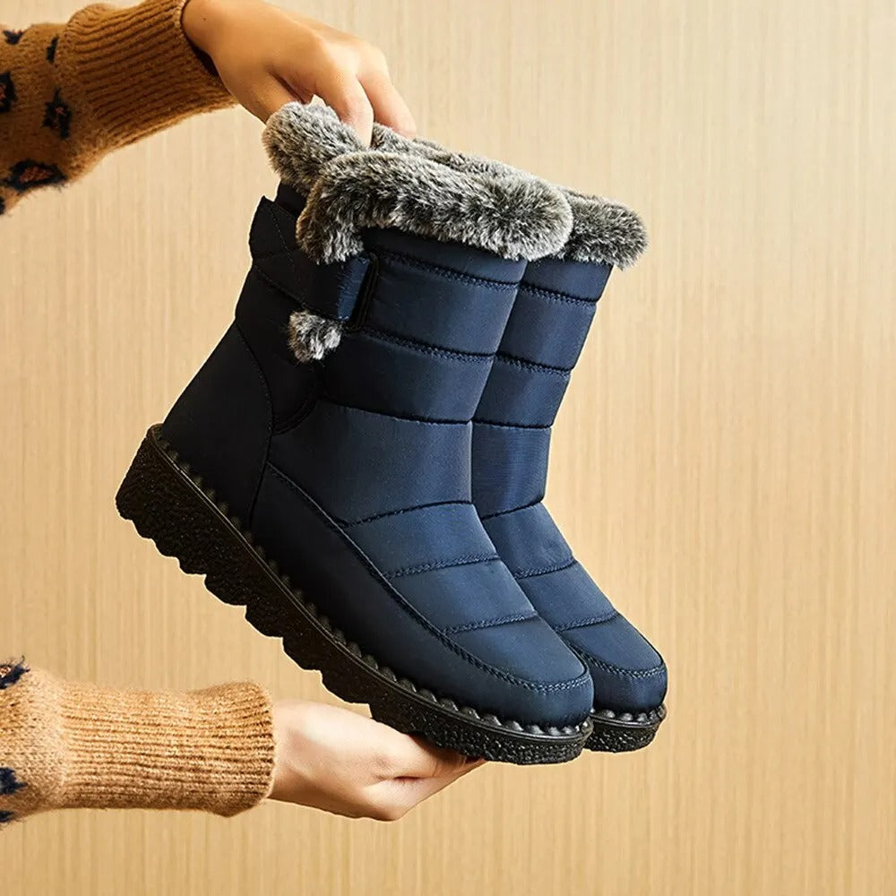 Bottines chaudes pour femme avec doublure en fausse fourrure