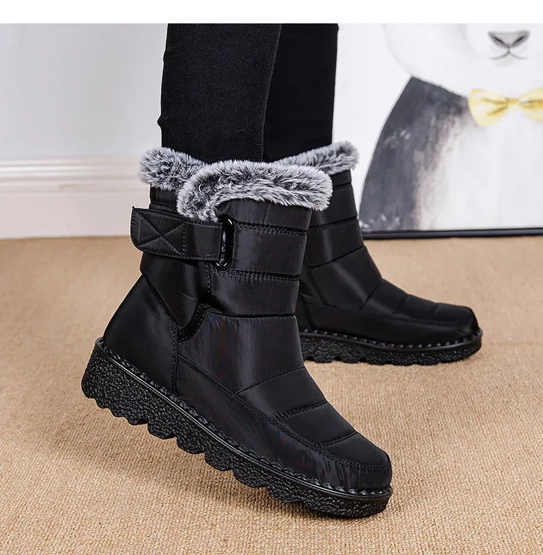Bottines chaudes pour femme avec doublure en fausse fourrure