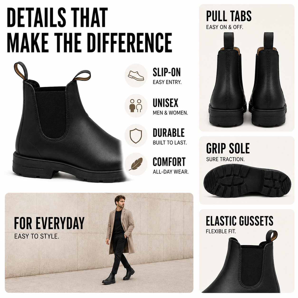 Bottines Chelsea confortables
