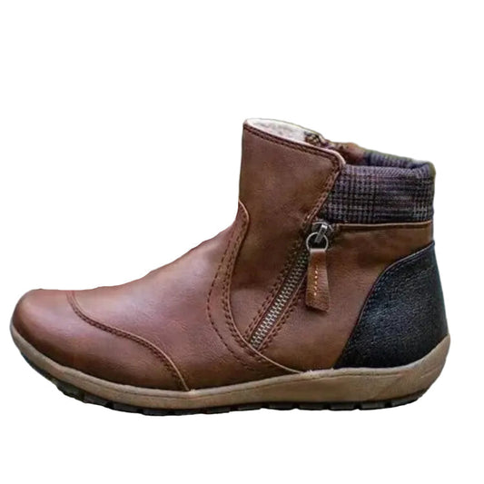 Bottines imperméables pour femme avec fermeture éclair et semelle antidérapante