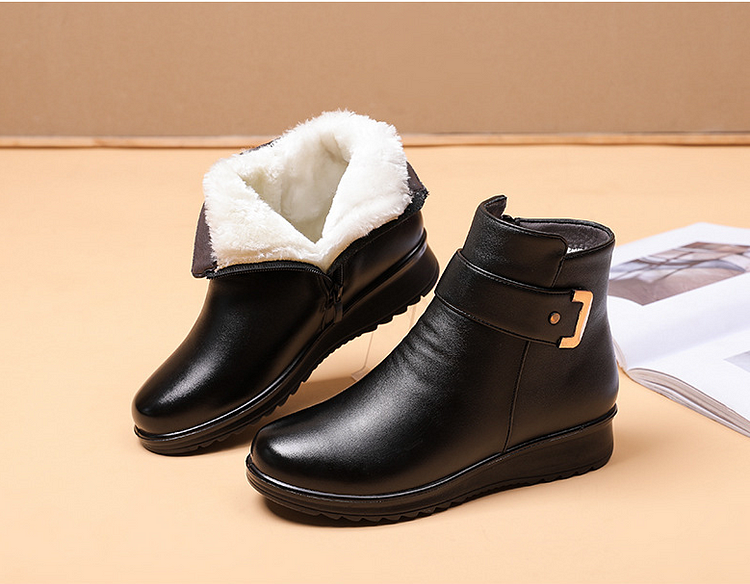 Bottines orthopédiques pour femme avec tige en cuir et semelle de soutien