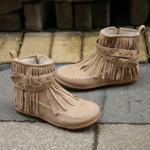 Bottines pour femme à franges et boucle