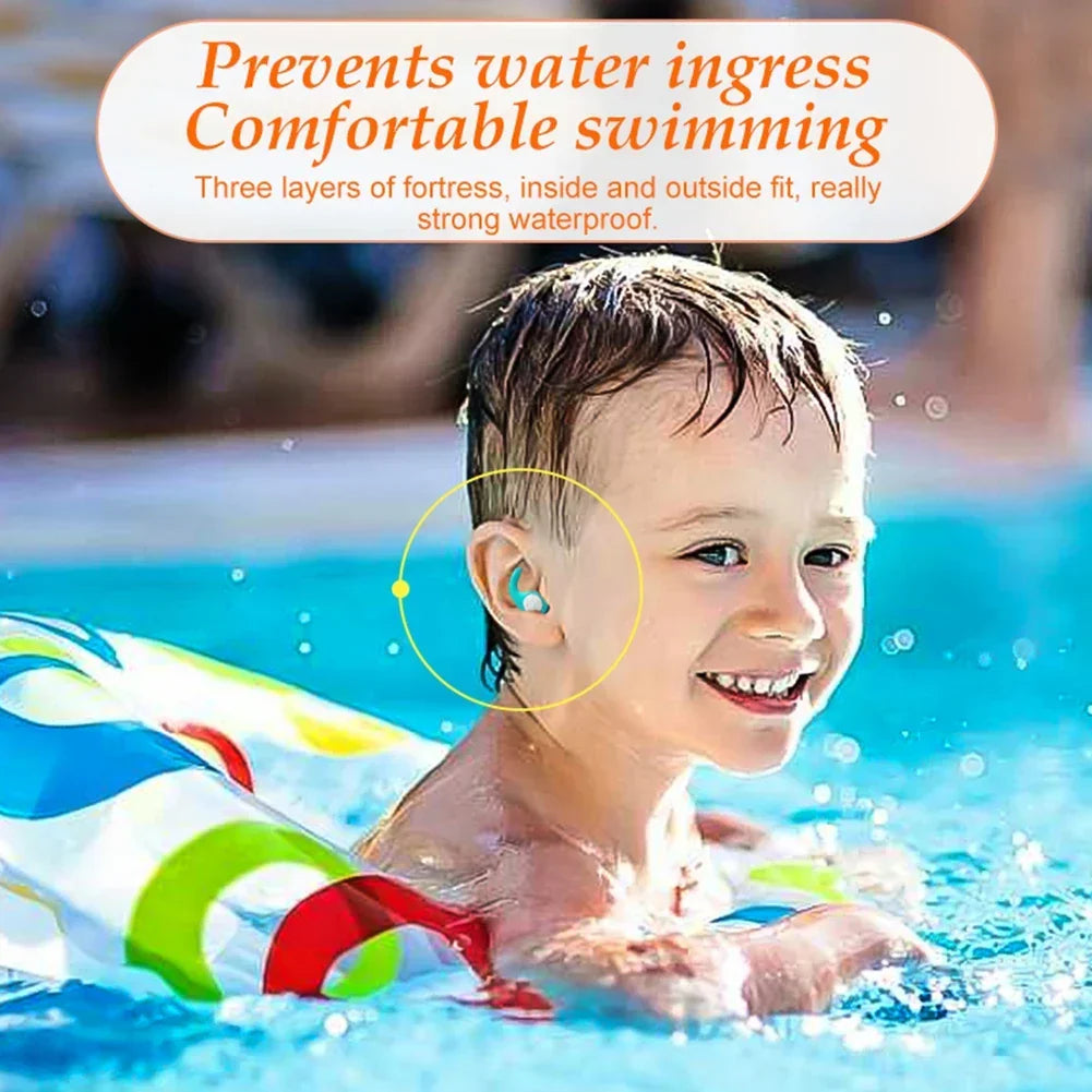 Bouchons d'oreilles en silicone pour enfant pour natation et réduction du bruit